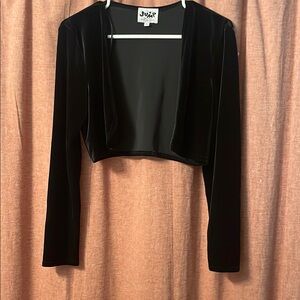 Black Velvet Cropped Jacket